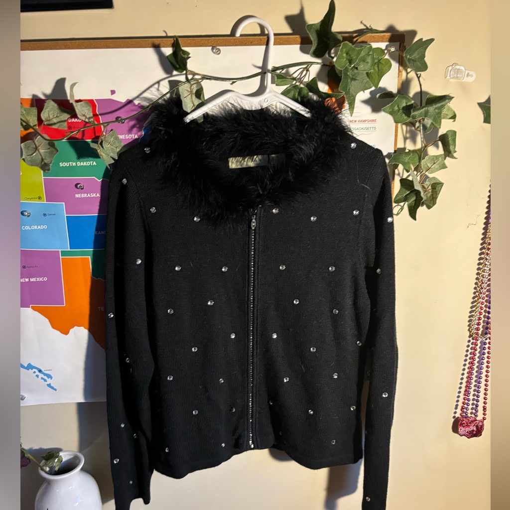 Sequin Zip Up